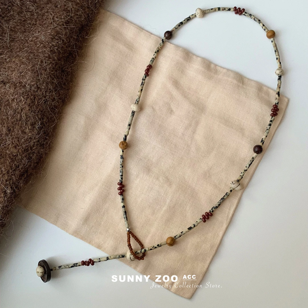 铜合金仿珍珠项链 远秋多戴法新中式复古串珠项链小众女毛衣链