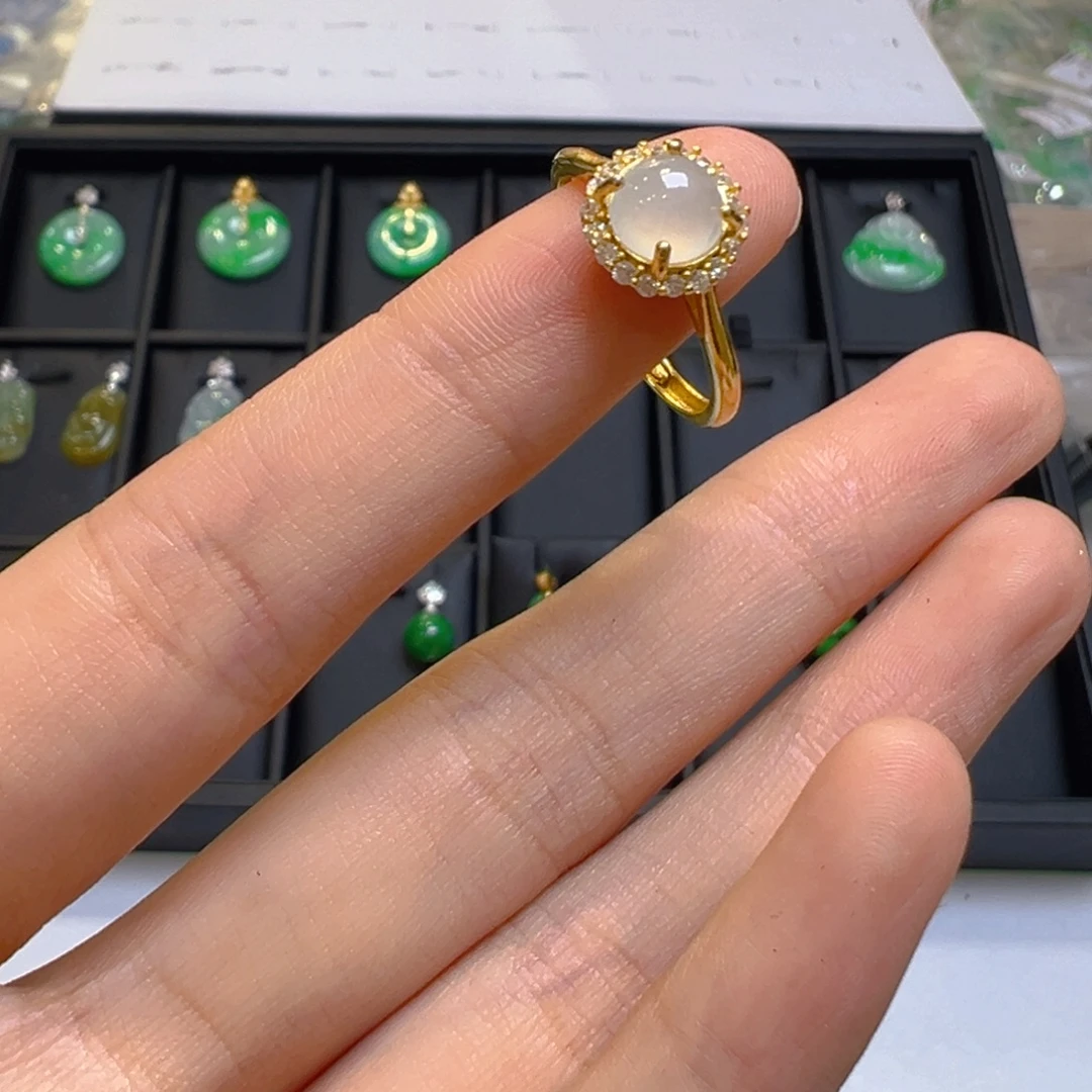 翡翠银S925镶嵌吊坠(不含链)