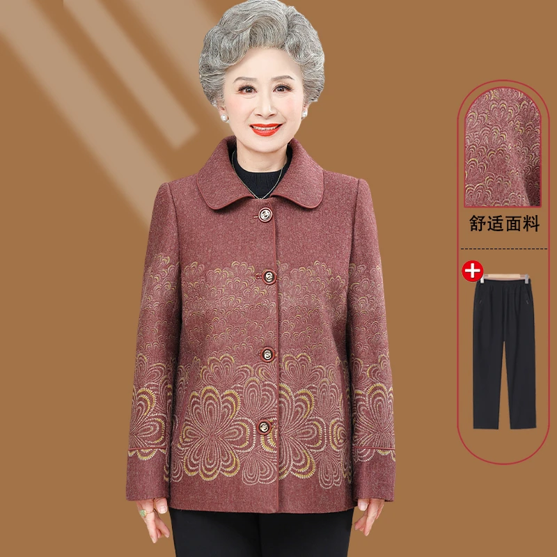 妈妈装春装外套夹克女奶奶装老年人中年老人衣服新款秋装春秋外套