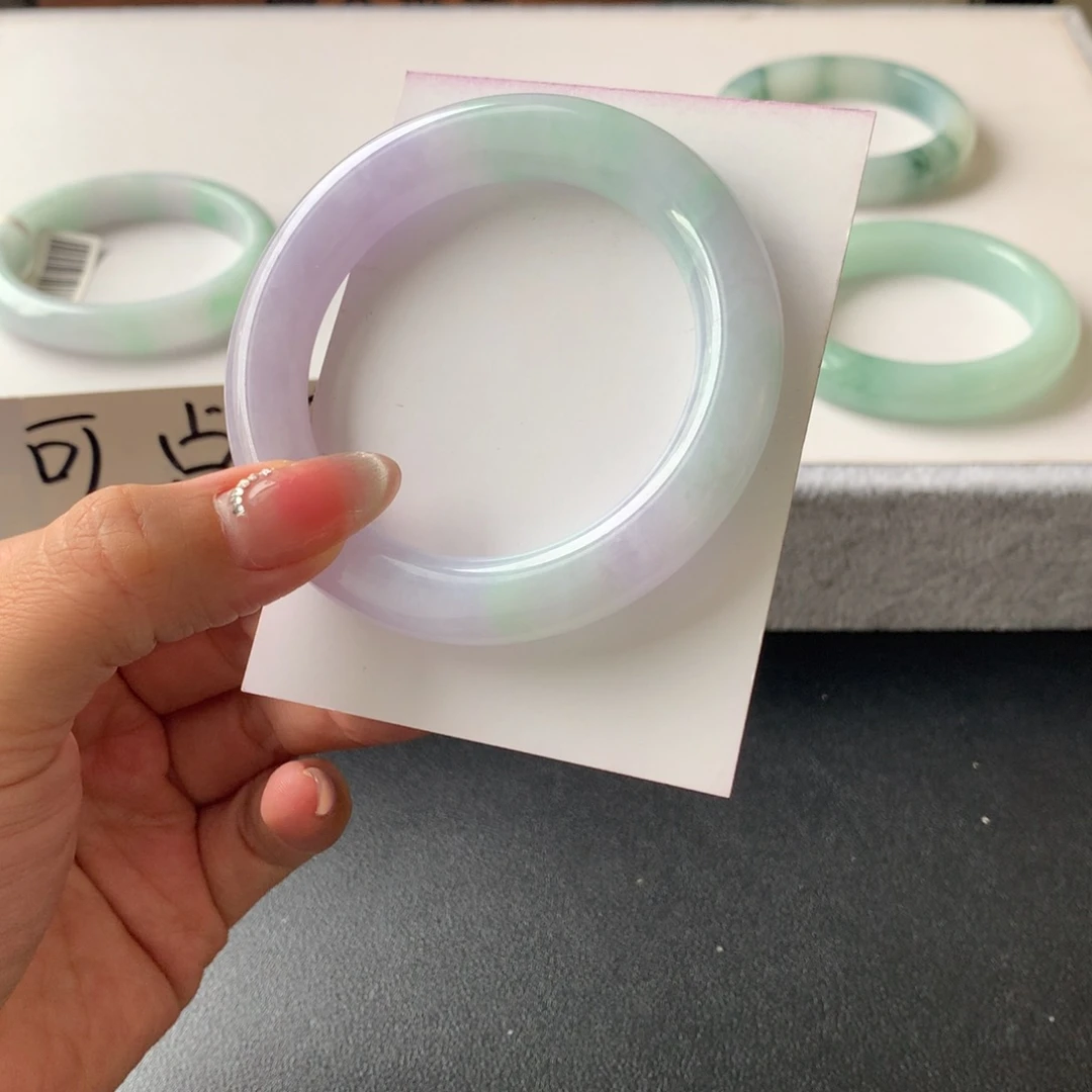 翡翠未镶嵌手镯55圆