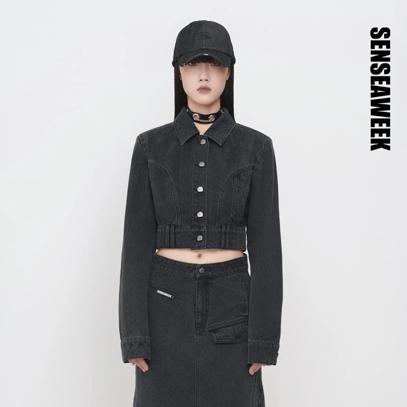 SENSEAWEEK设计师品牌解构短牛仔外套