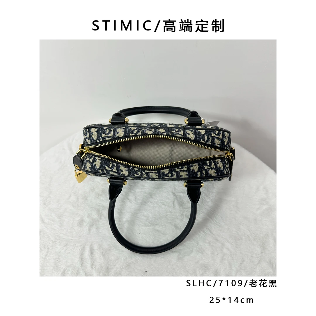 SLHC/7109/老花黑高端订制手工蜡线女士时尚单肩轻奢斜挎包QC7109