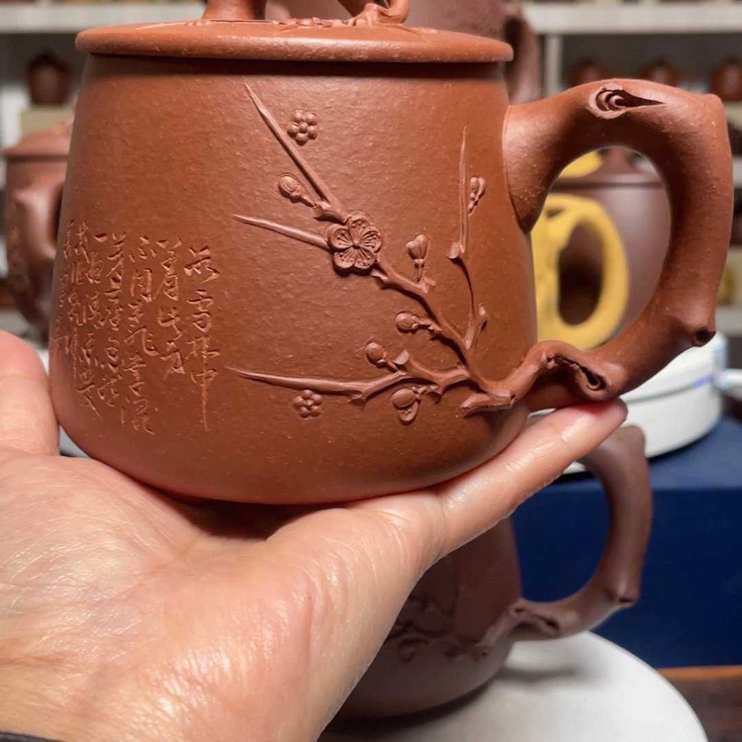 茶杯紫砂降波石瓢杯