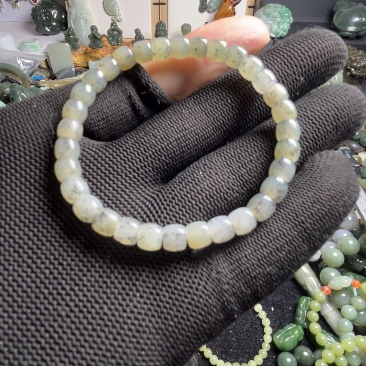 和田玉手串未镶嵌卡6