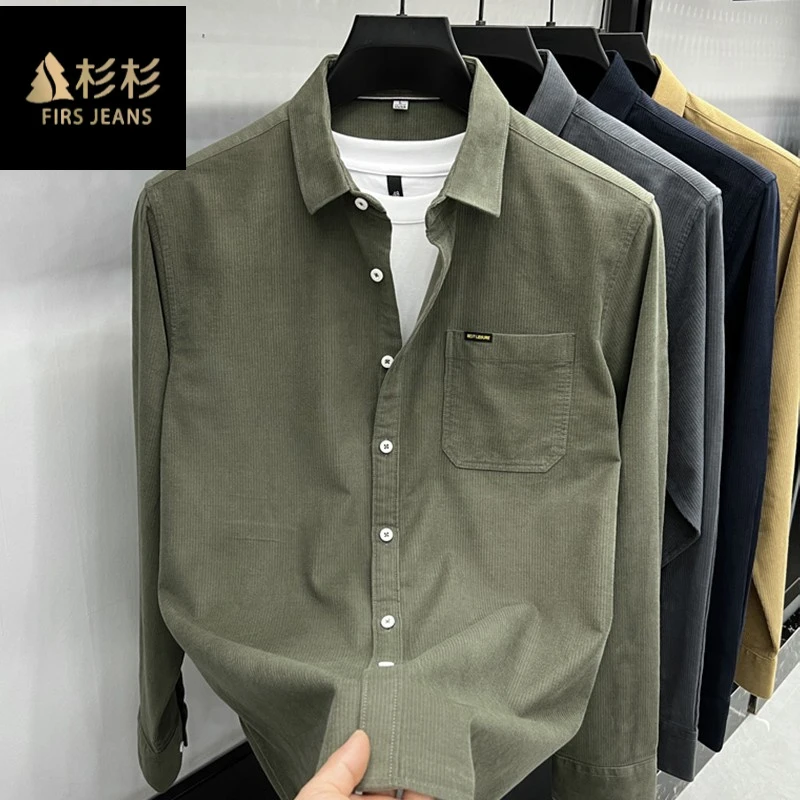 FIRS JEANS杉杉衬衫男款2025新款春秋款男士宽松休闲衬衣外套男装