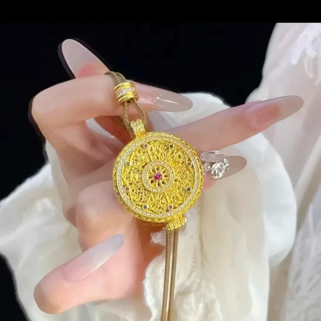 合金吊坠 新中式国潮风|古法花丝香囊八宝圆盘