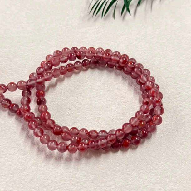 【六六中古】精美飘花南红手串te6681