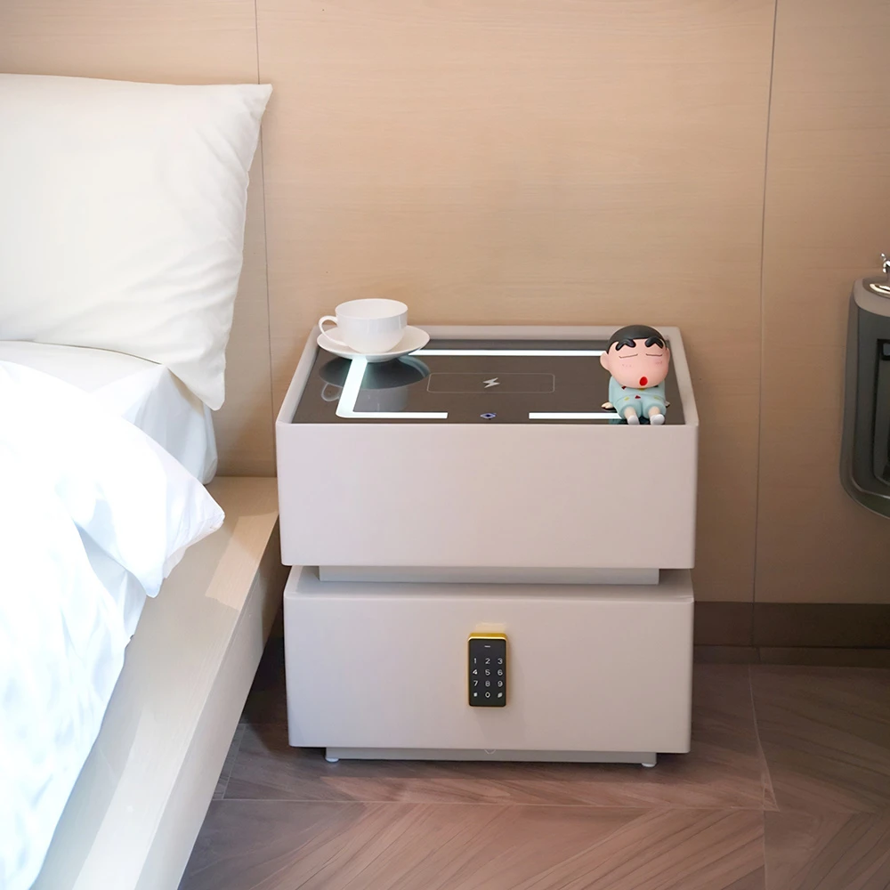 床头柜感应灯款暗格专用一体家用款高颜值家具实用带锁无线充电