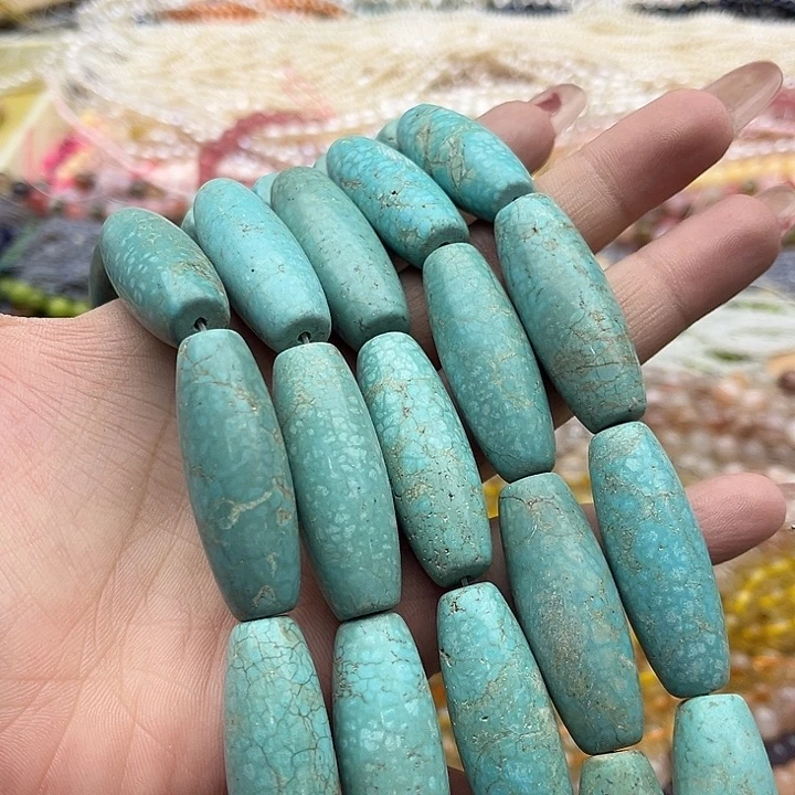 玛瑙/玉髓珠宝半成品未镶嵌一条13/39mm左右松石天 珠