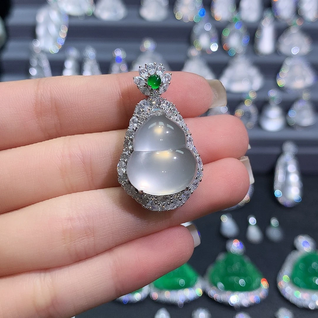 吊坠(不含链)银S925镶嵌石英质玉周*芝