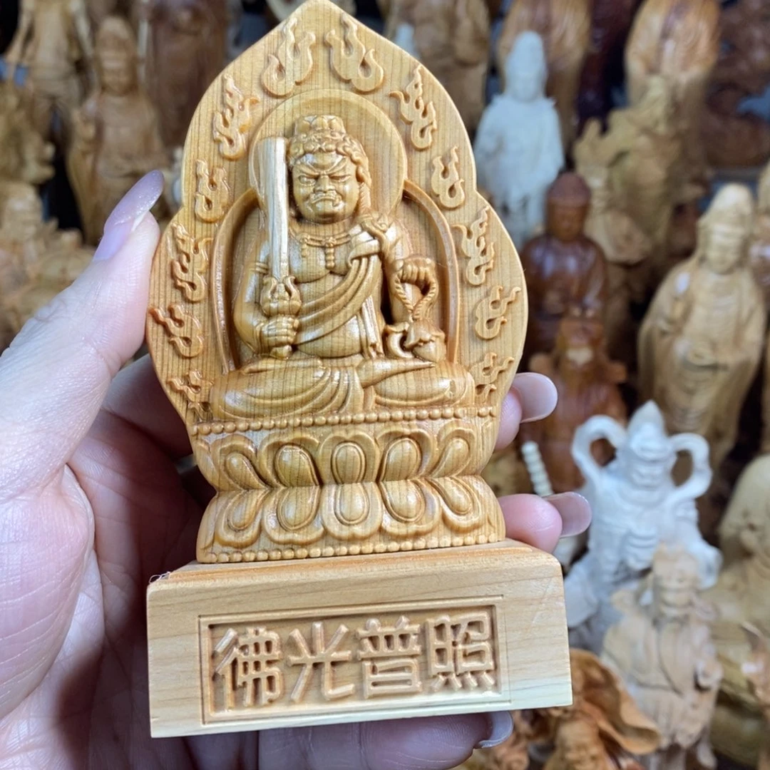 木崖柏12.5高不动明王属鸡瑕疵