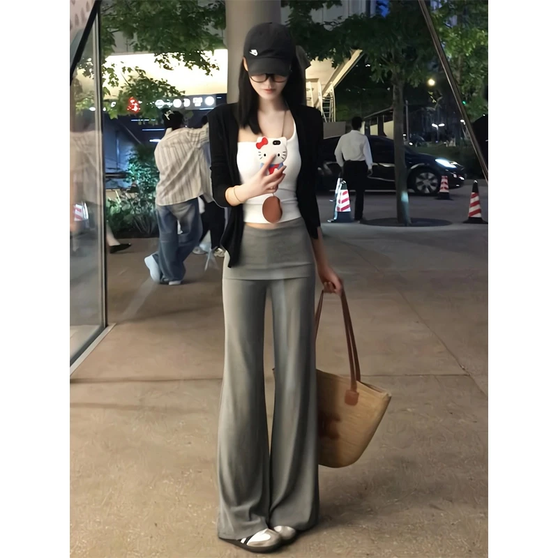 套装穿搭女2025夏季新款慵懒百搭开衫显瘦吊带设计感休闲裤三件套