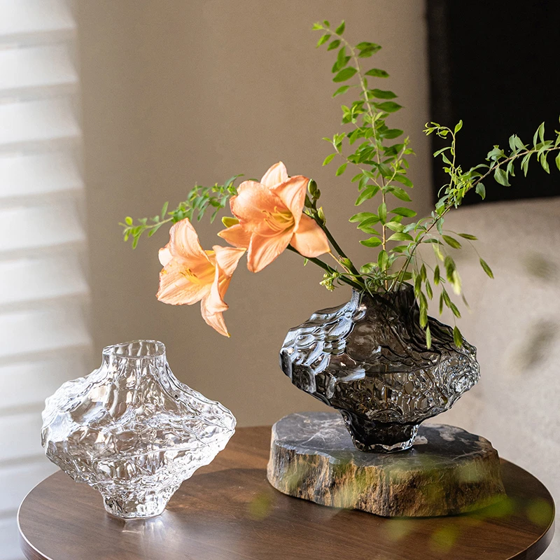 掬涵艺术花瓶摆件客厅插花透明水养水培鲜花轻奢高级感餐桌花器