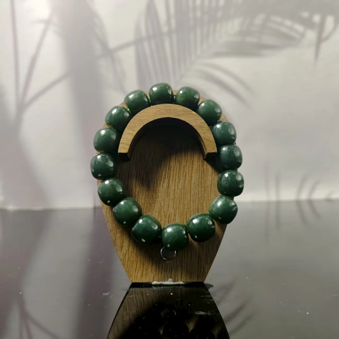 Q和田玉且末桶珠手串（卡14）2354