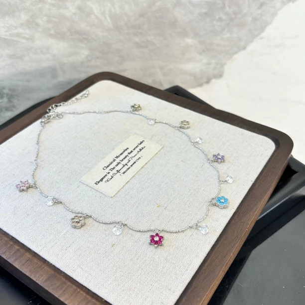 铜合金项链 彩色花花项链XL2607