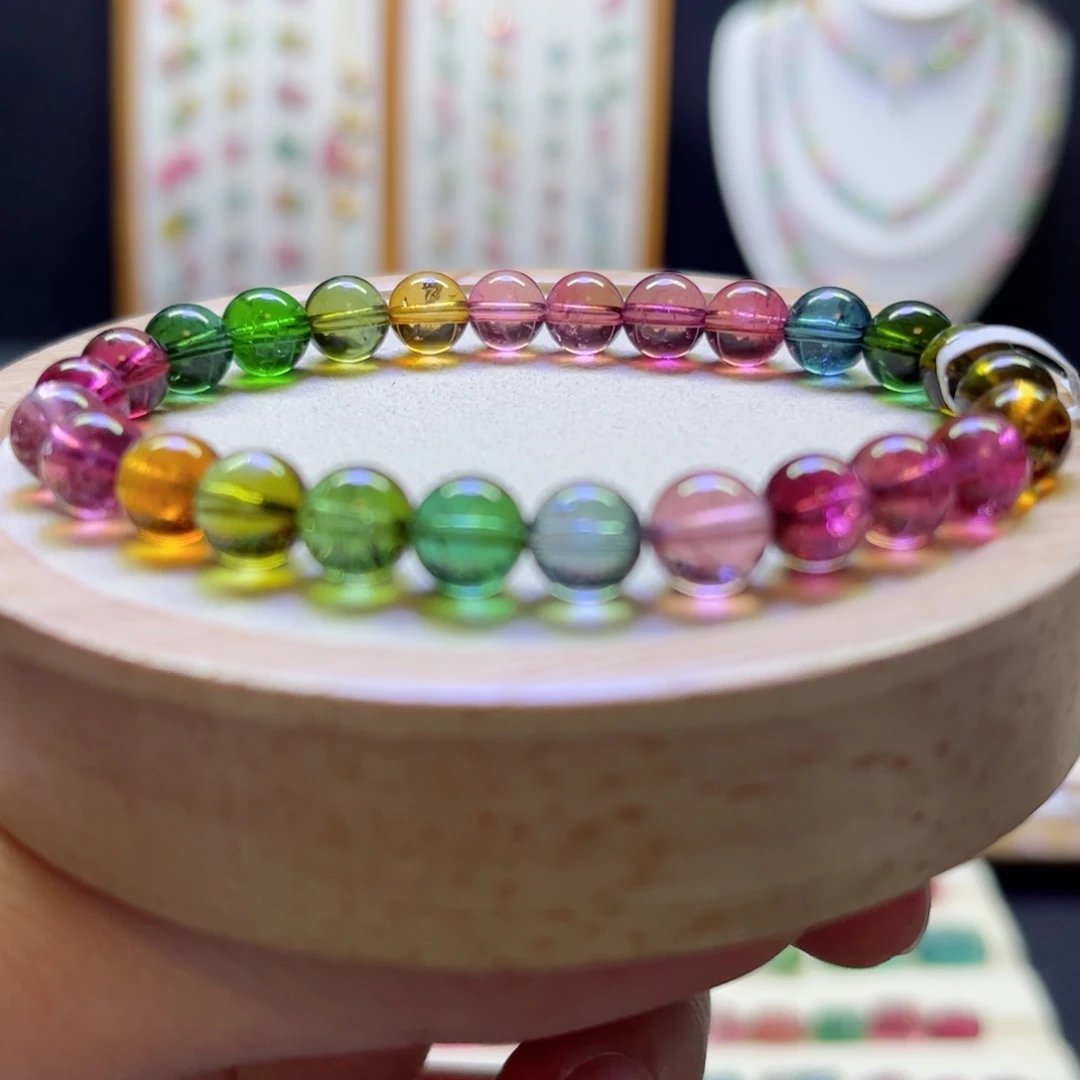 未镶嵌碧玺手链彩虹7.3mm