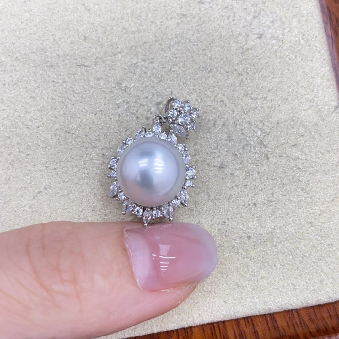 海水珍珠吊坠(不含链)银S925镶嵌