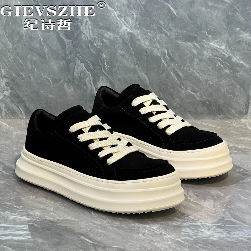 纪诗哲男鞋百搭透气复古运动鞋子男款潮流轻奢休闲鞋时尚厚底板鞋