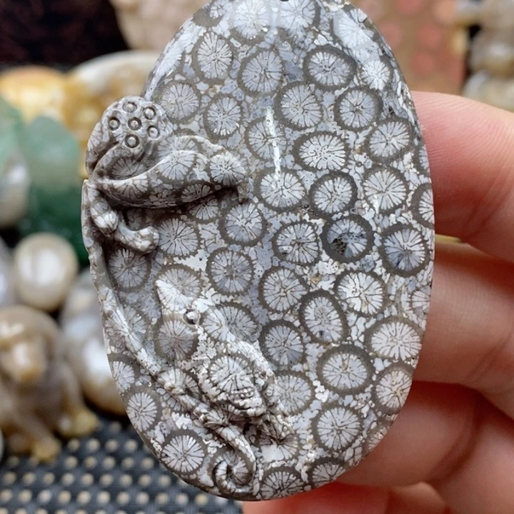 硅化珊瑚（珊瑚玉）颈饰未镶嵌