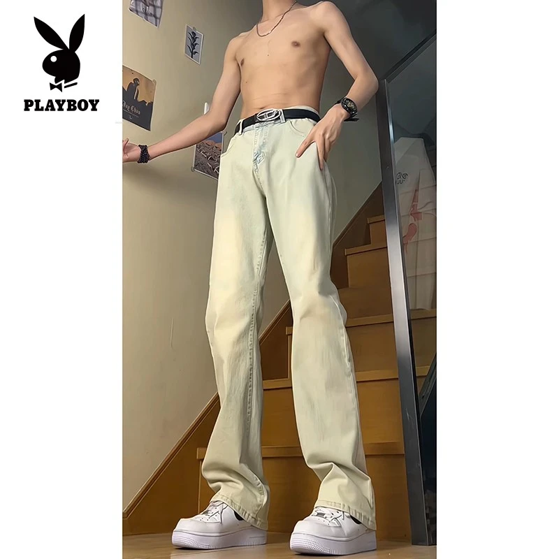 花花公子牛仔裤男款2025新款春秋款潮牌痞帅春季男生美式高街直筒