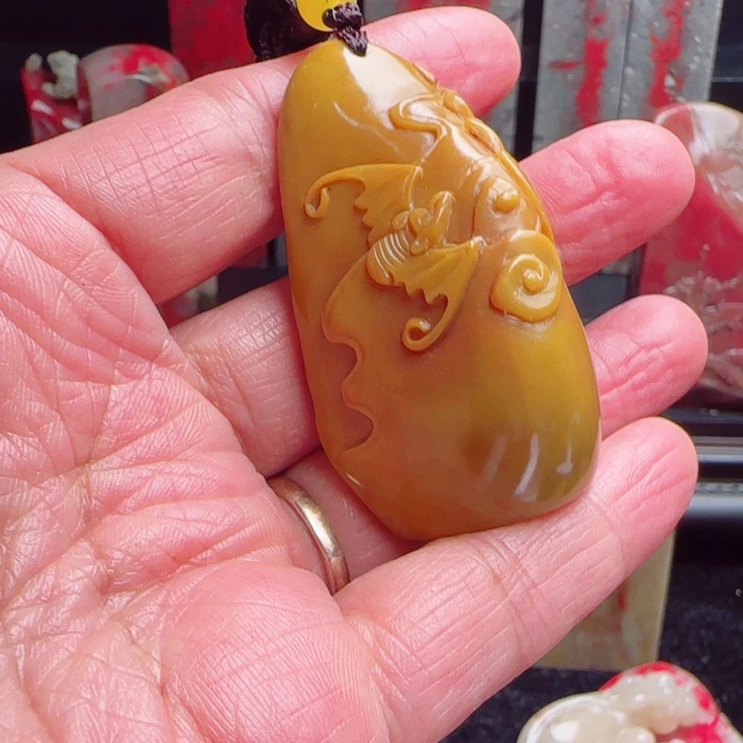 昌化石田黄石竹节