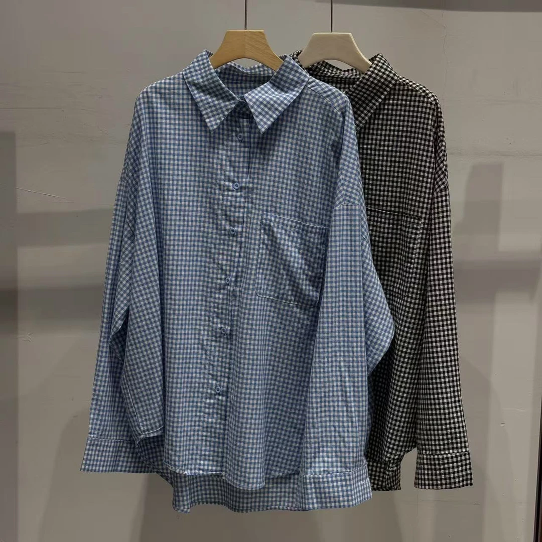 【ATAYI】2025喜喜精选时尚休闲百搭韩版复古格纹衬衣32219#