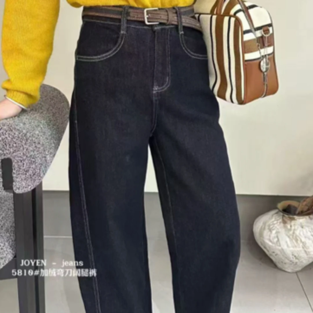 【海南肉丝】5810韩系时尚牛仔弯刀裤
