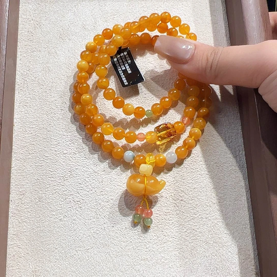 手链蜜蜡未镶嵌6.2mm蜜蜡手串