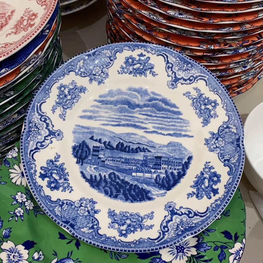 瓷微瑕蓝宝八寸平盘