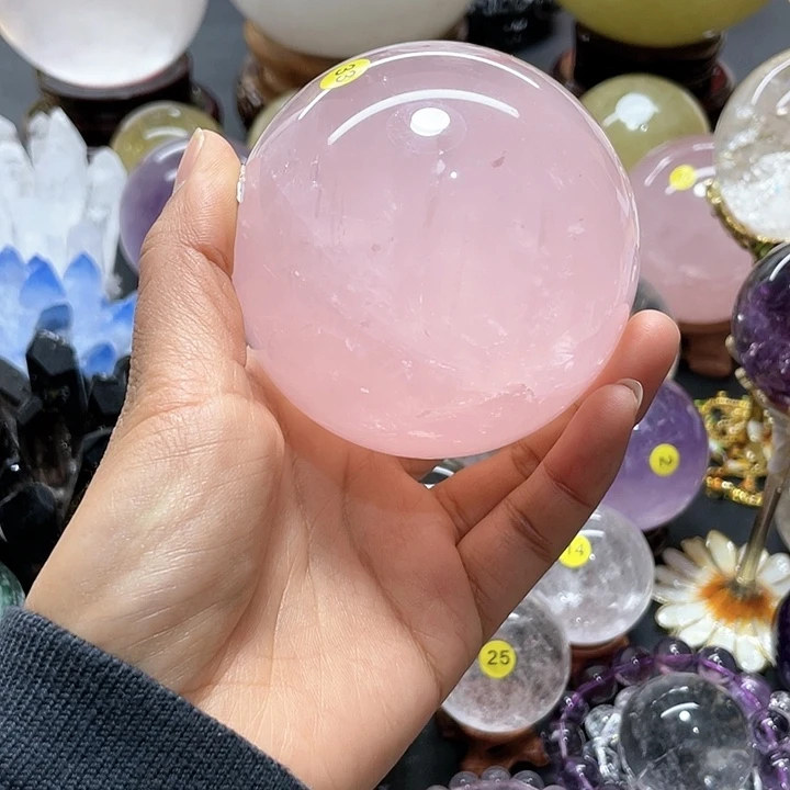 水晶水晶球粉卡8.2A215未镶嵌