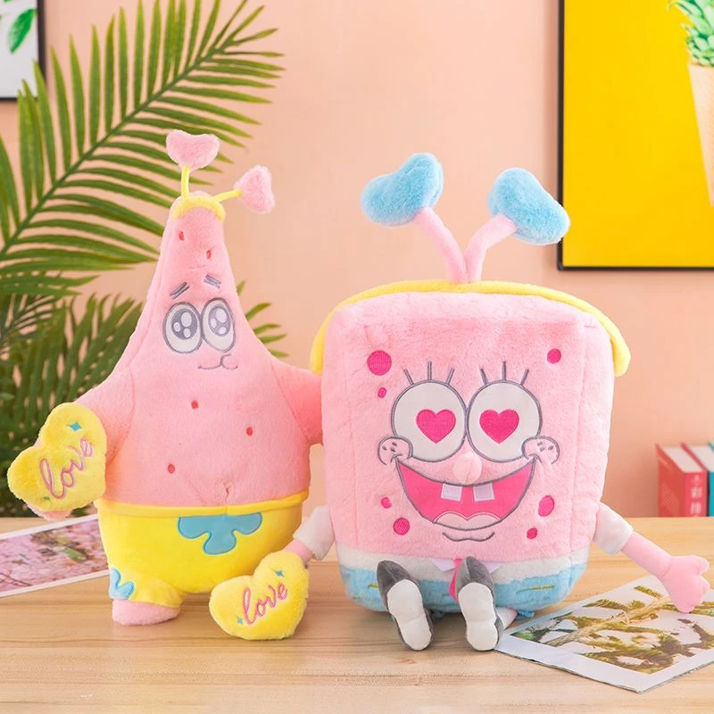 搞笑粉色海绵宝宝公仔玩具派大星玩偶蟹老板章鱼哥娃娃小蜗牛抱枕