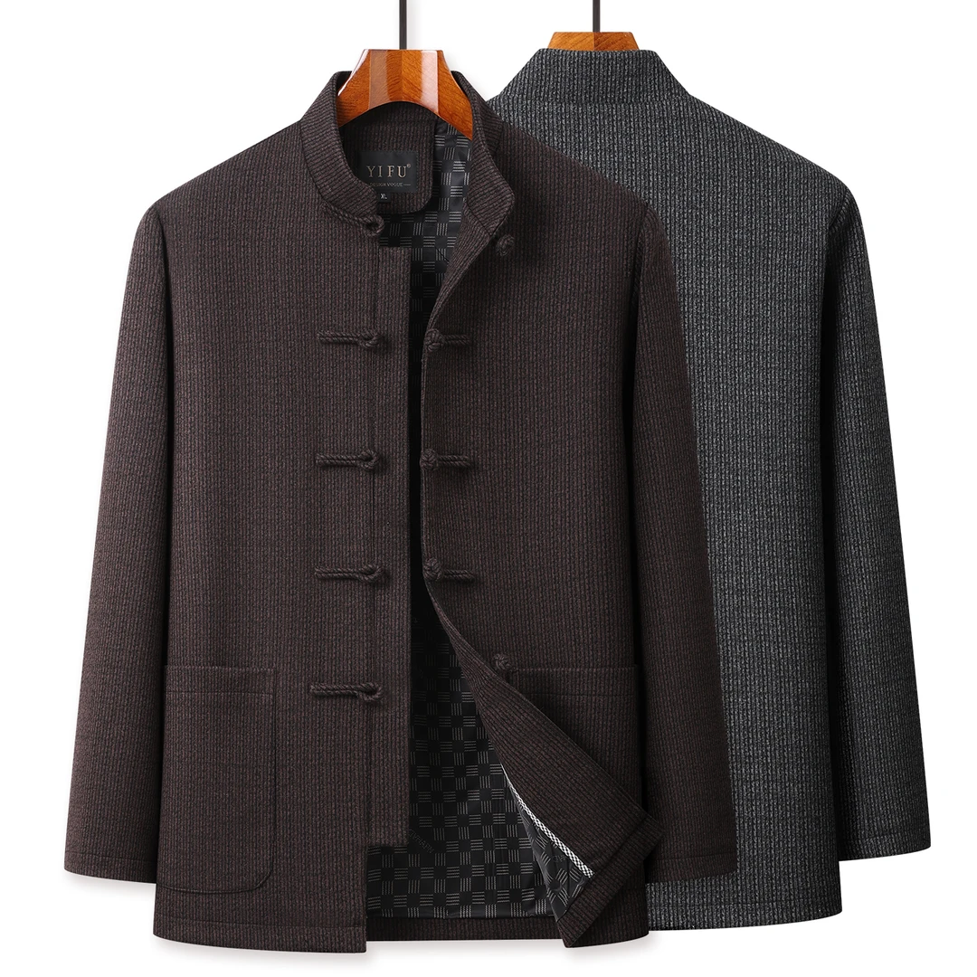 老人唐装中式冬季棉衣外套中老年上衣新中式爸爸装夹克套装中国风