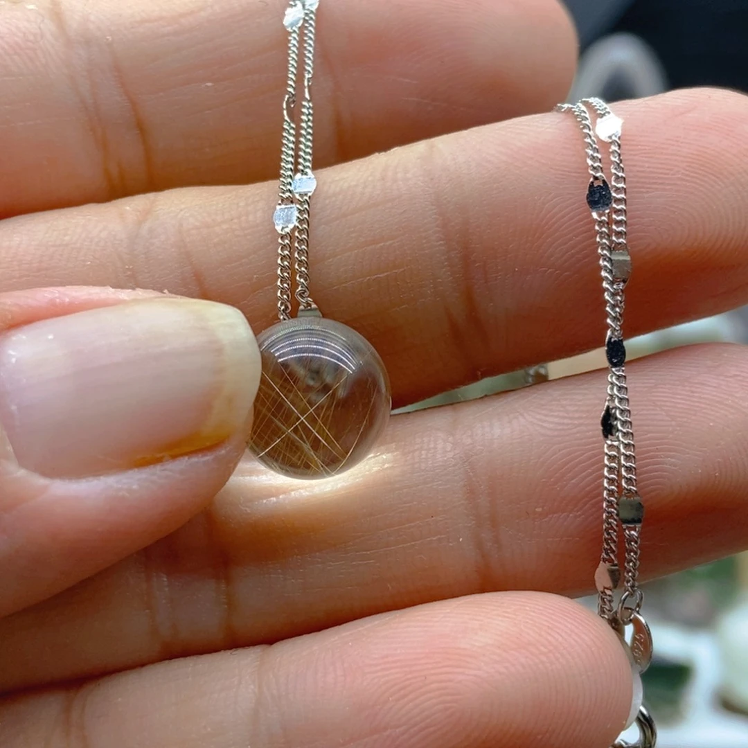 银S925镶嵌颈饰水晶L****.天然水晶