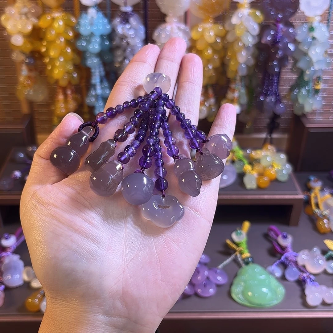 玛瑙/玉髓未镶嵌车挂手机链