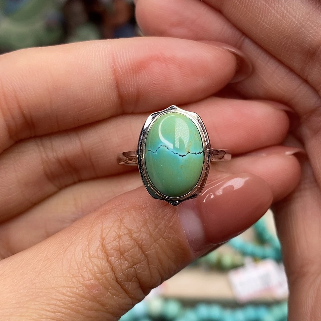 绿松石珠宝奇石银S925镶嵌