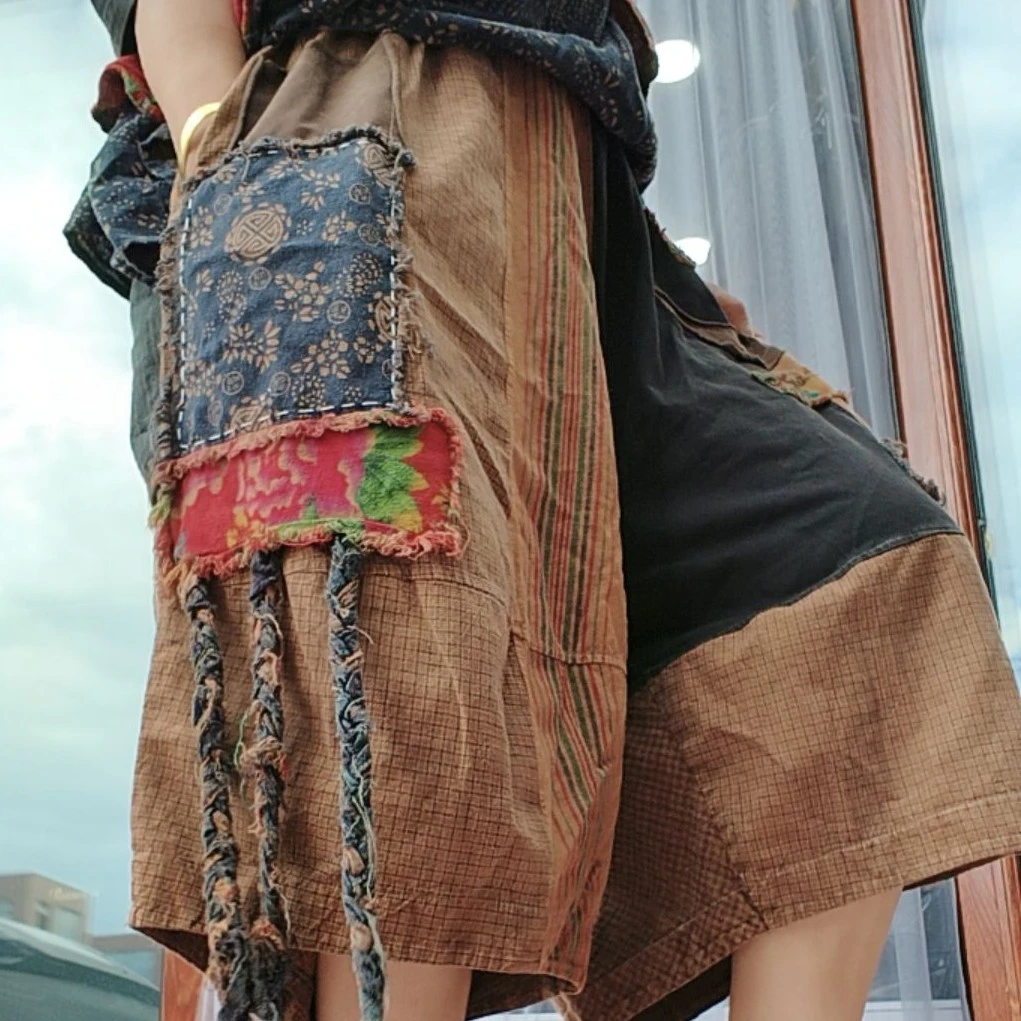 无吊牌砂洗做旧老布三个尾巴叮当裤直播间自选条纹