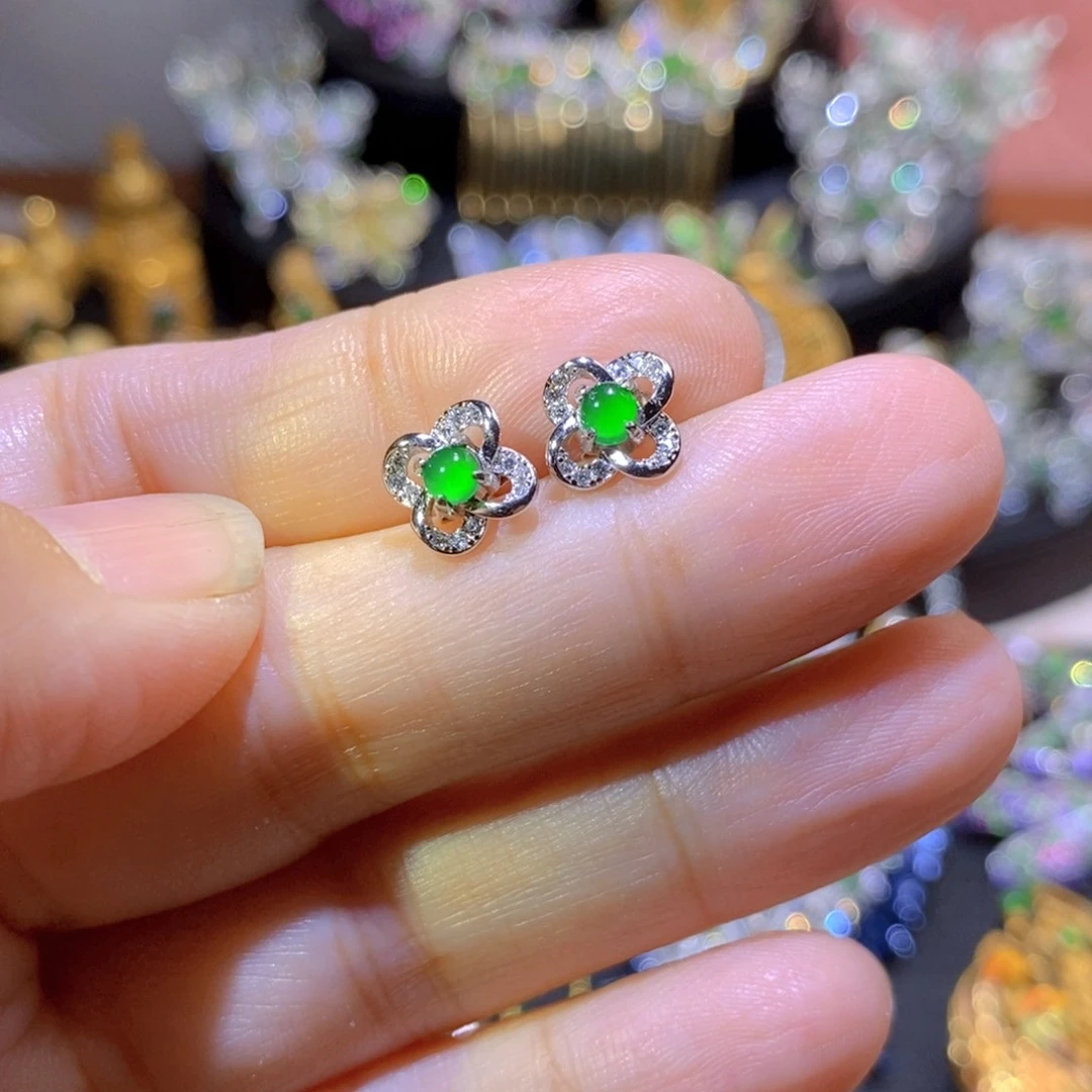 吊坠(不含链)银S925镶嵌翡翠