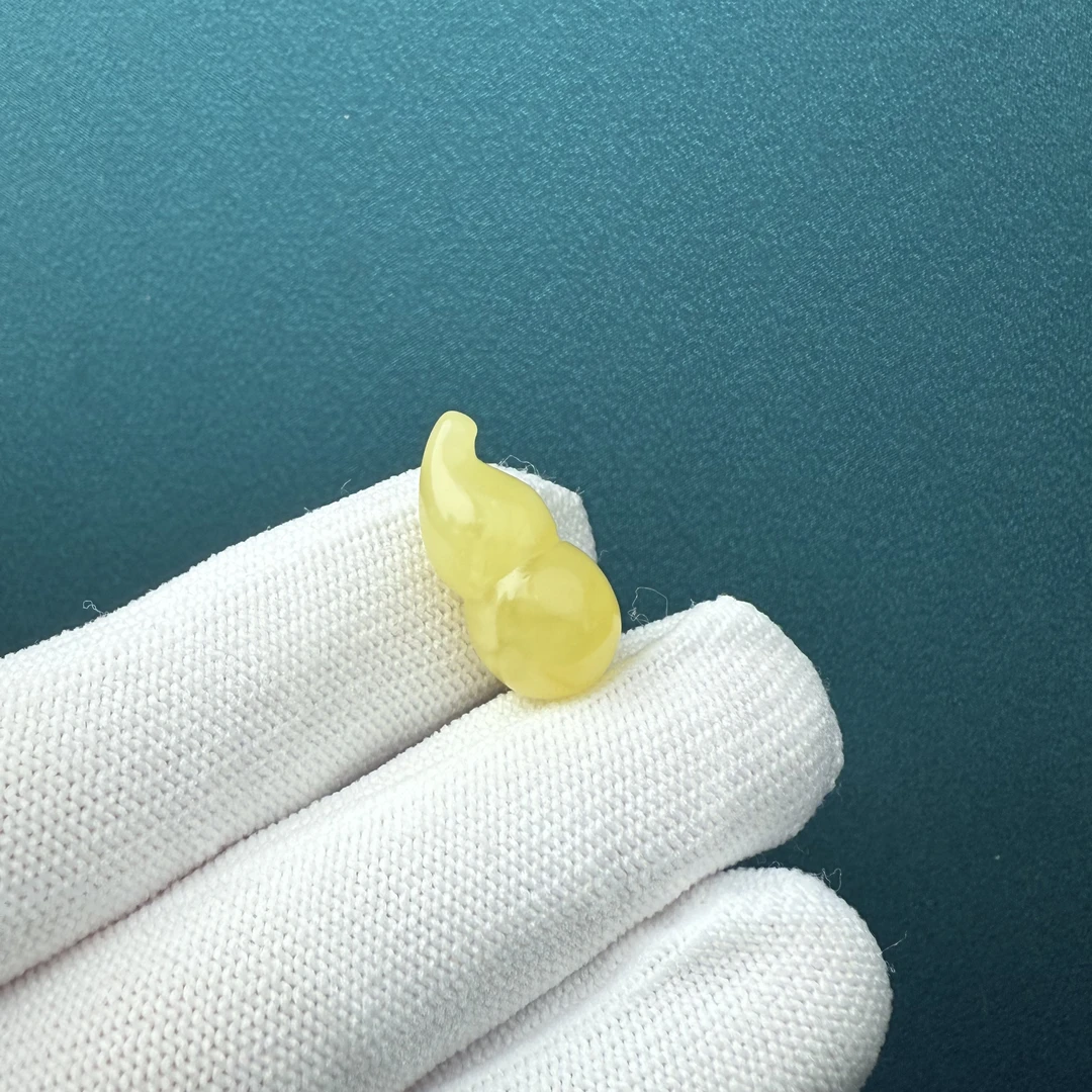 Y5380天然原矿蜜蜡 葫芦11*22.6mm支持复检假一罚十