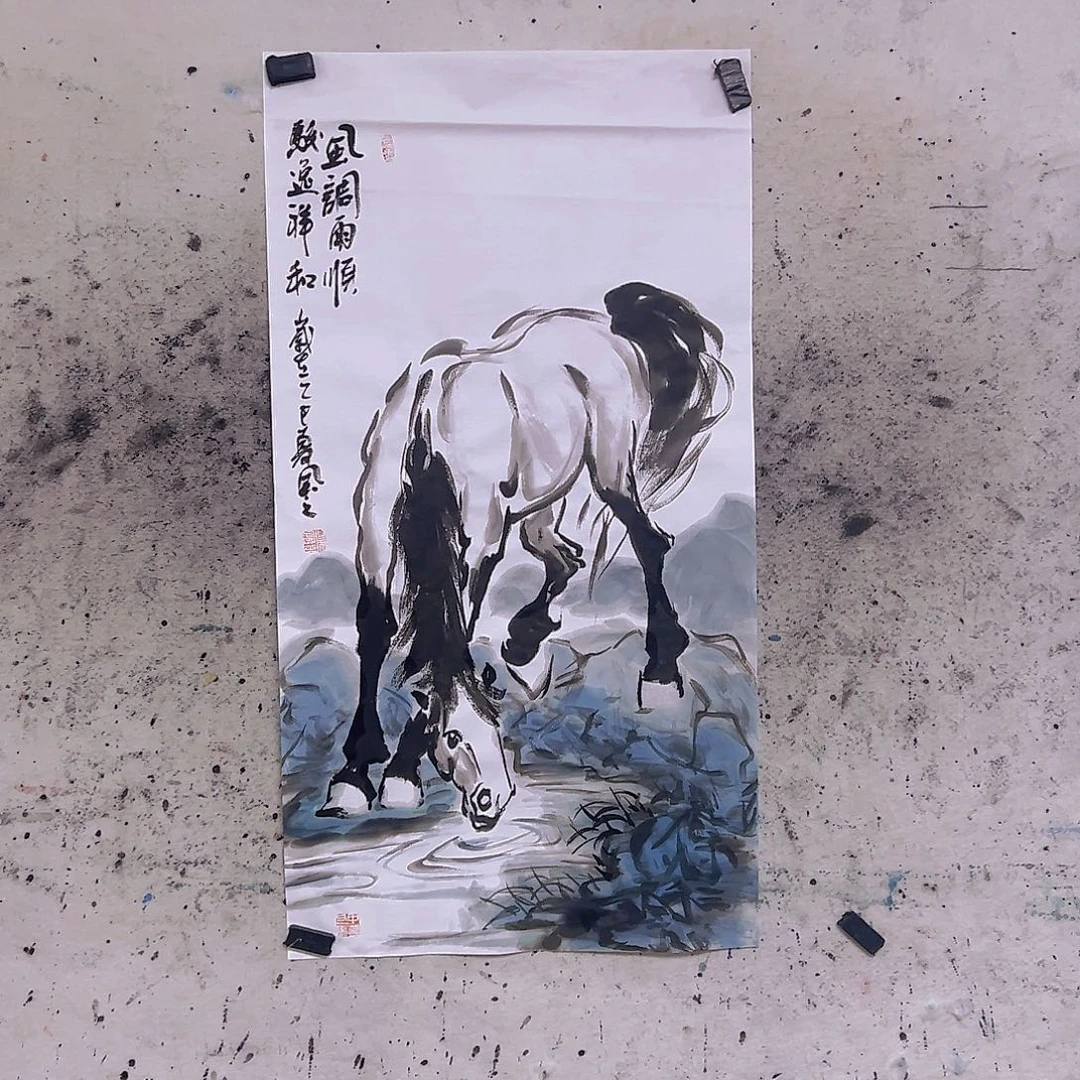 用***1国画三尺100x50cmcm