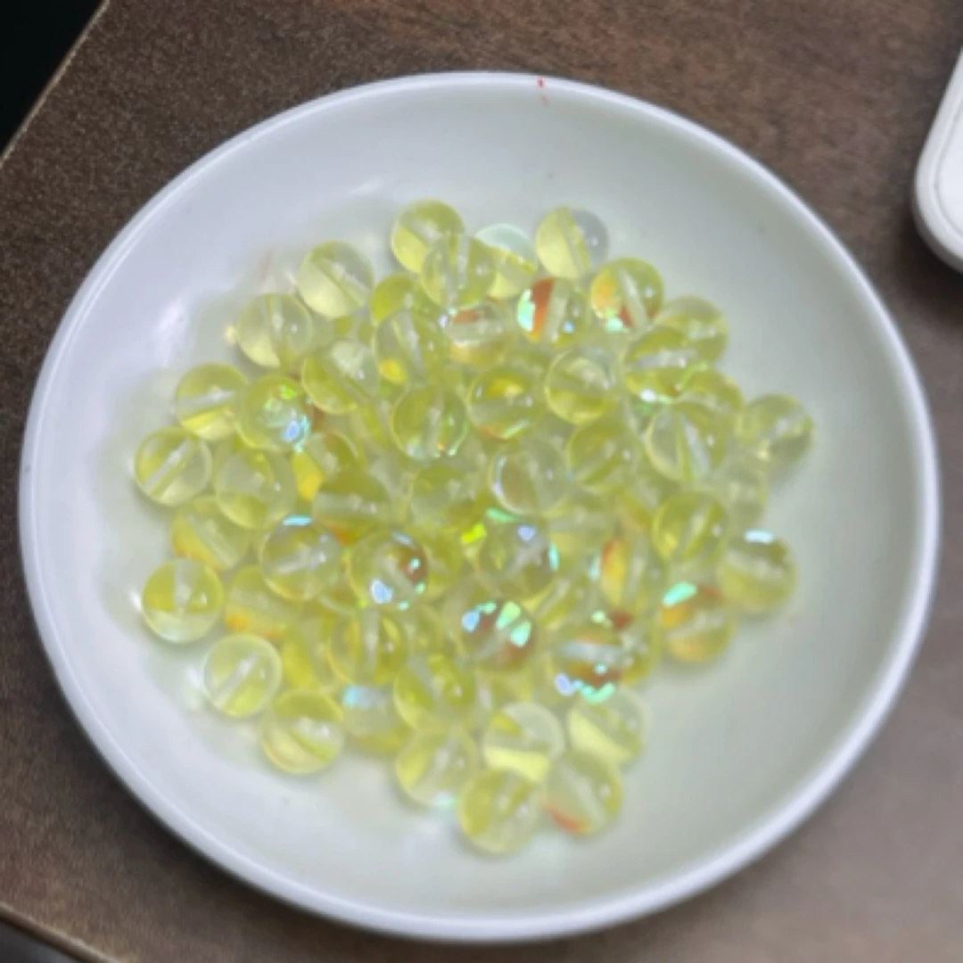 天然珠宝玉石 六芒星光黄水晶散珠Y2573 6MM 50颗（赠弹力绳）