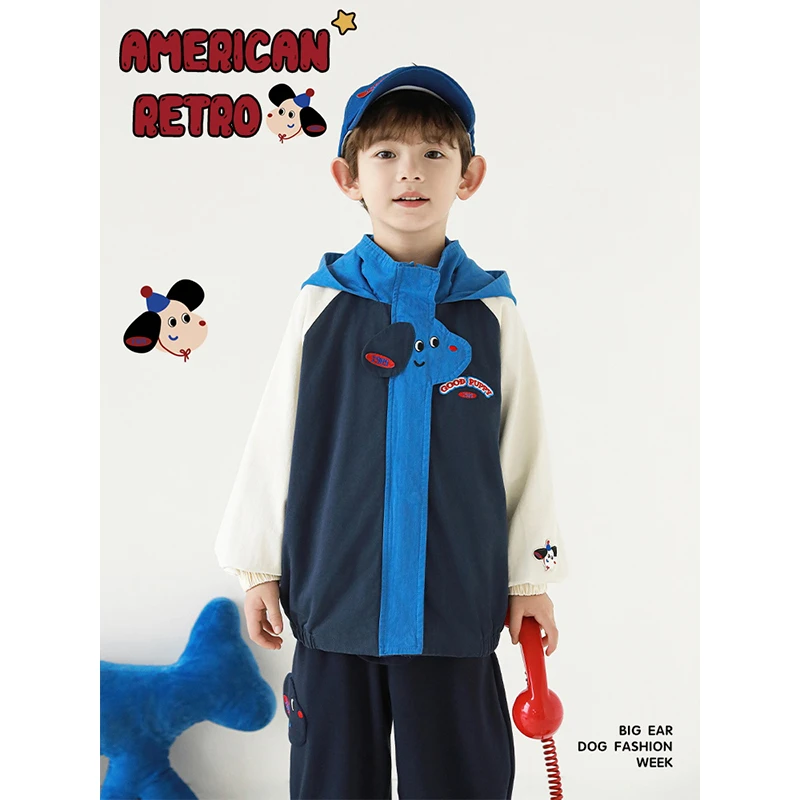 【25年春一波】原创设计休闲舒适动感撞色萌犬健将系列外套N6066