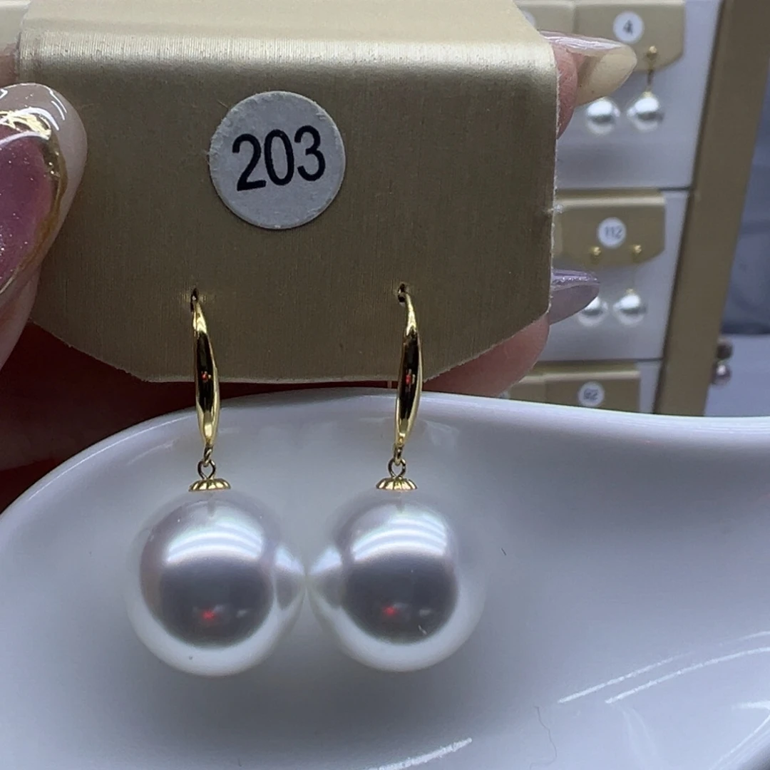 淡水珍珠耳饰18K金镶嵌