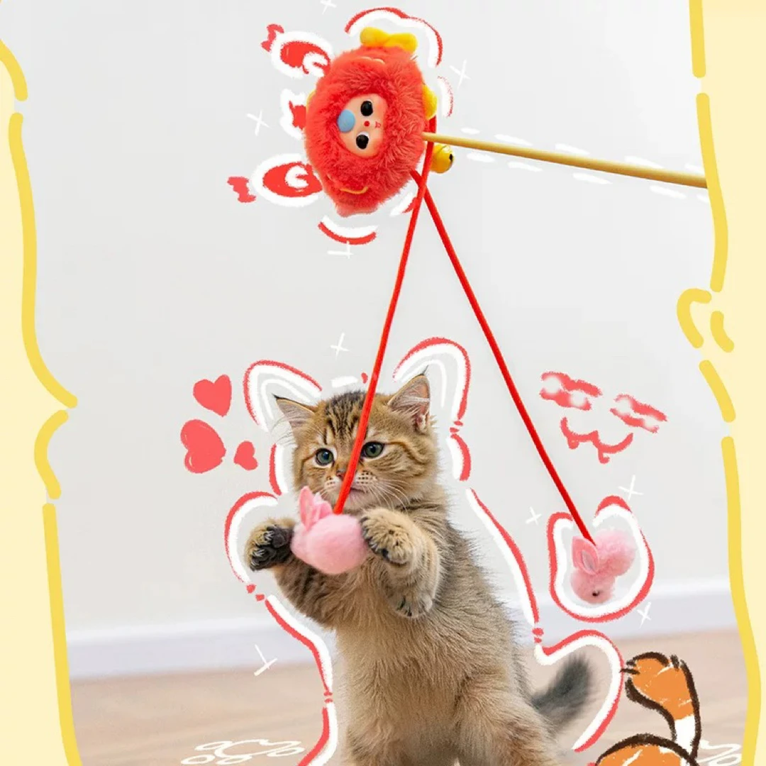新款娃三岁逗猫棒毛绒盲盒创意可爱卡通公仔儿童生日礼物毛绒玩具