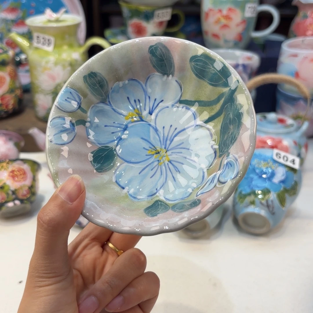 瓷片景德镇手绘高温釉下彩陶瓷茶具