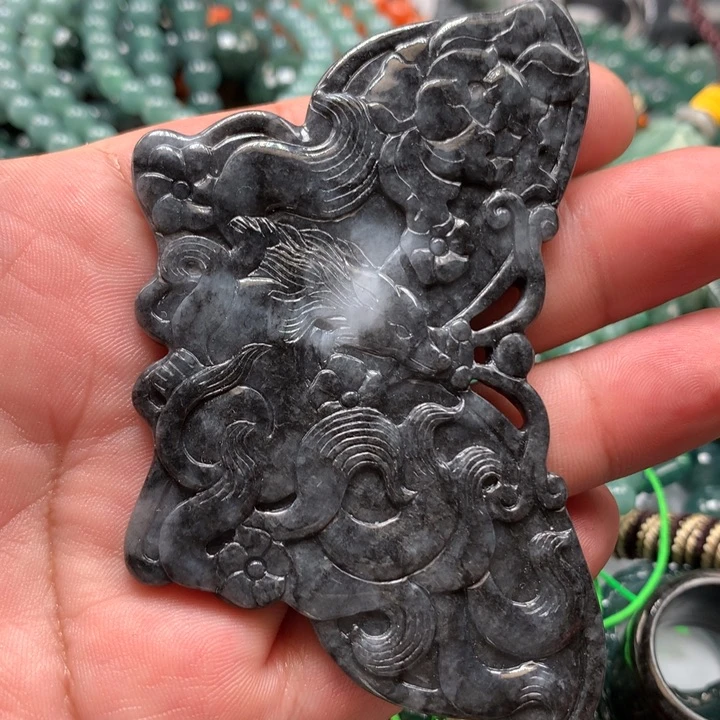 翡翠颈饰未镶嵌保真天然a货翡翠