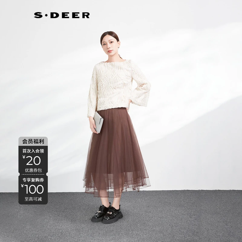 S·DEER圣迪奥女士秋季时尚气质休闲百搭通勤女装上衣S233Z0578