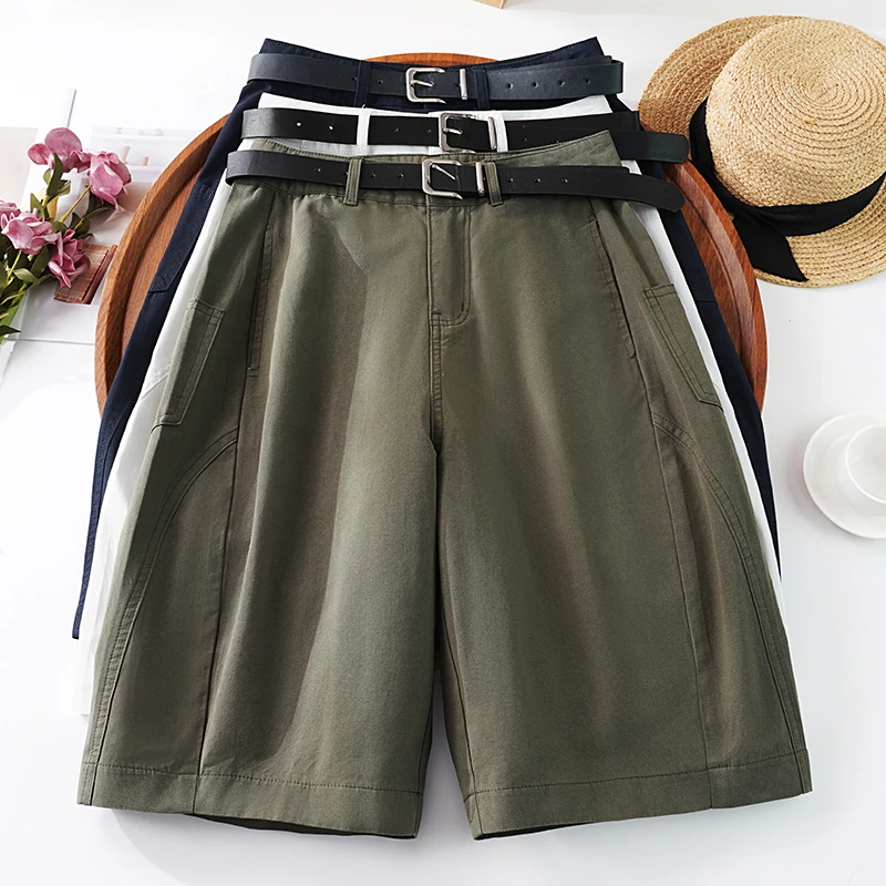 今年爆款休闲五分花苞裤子百搭女裤2025夏季新款时尚巨显瘦工装裤