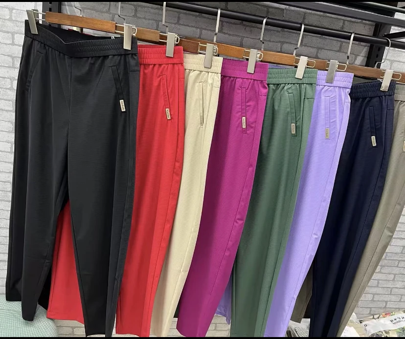 9016夏季新款女裤小个子显瘦水洗棉九分洋气休闲裤高腰八分萝卜裤