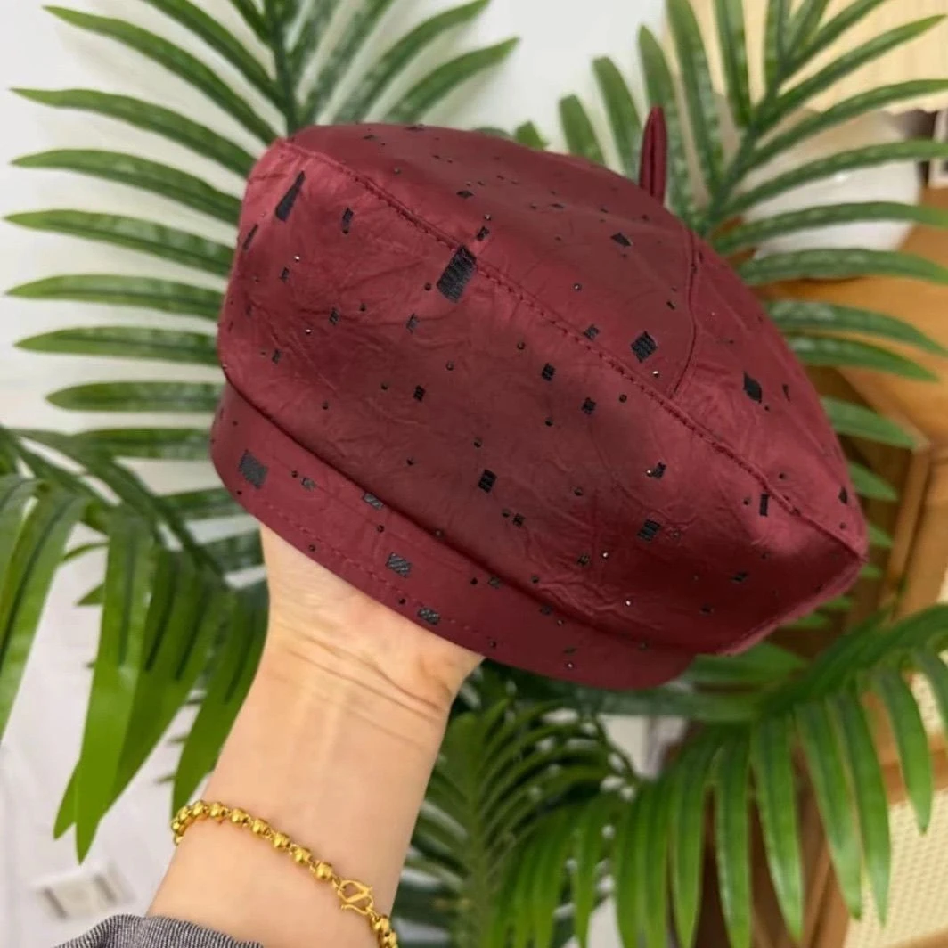个性网洞贝雷帽爆款夏季新款花朵网红百搭时尚蓓蕾洋气小众画家