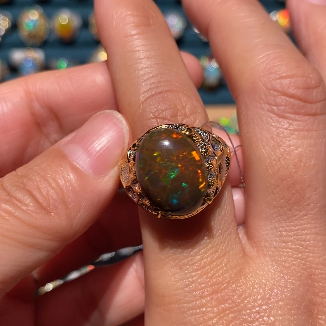 欧泊银S925镶嵌戒指